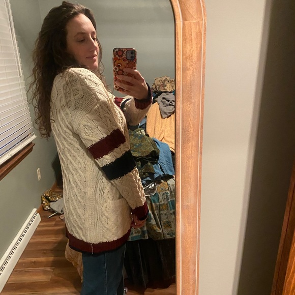 J.O.A Varisty Cable Knit Cardigan - Picture 3 of 4